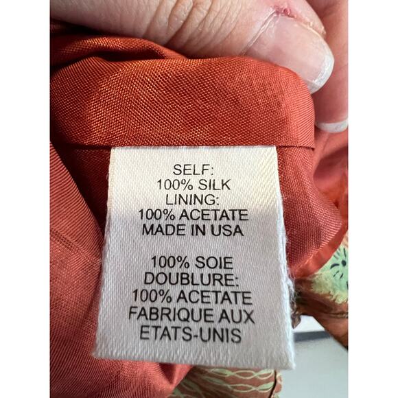 Nanette Lepore Women's Silk Floral Flowy Skirt Copper Brown Earthy Boho Size 2 - Picture 10 of 11